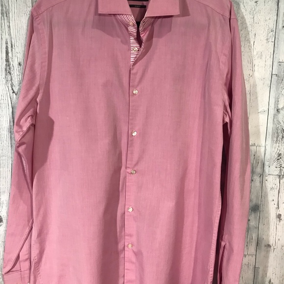 Hugo Boss pink shirt with stripe contrast - Picture 2 of 3